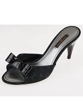 Louis Vuitton Monogram Mini Lin Open Toe Heels